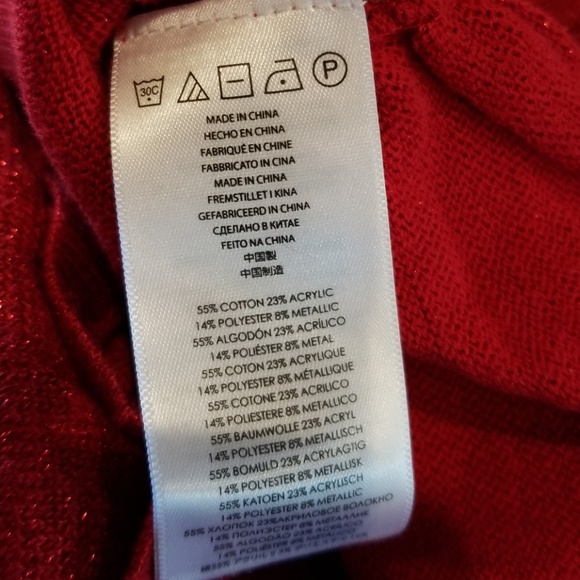 Michael Kors red sparkly lightweight sweater M - Picture 7 of 7